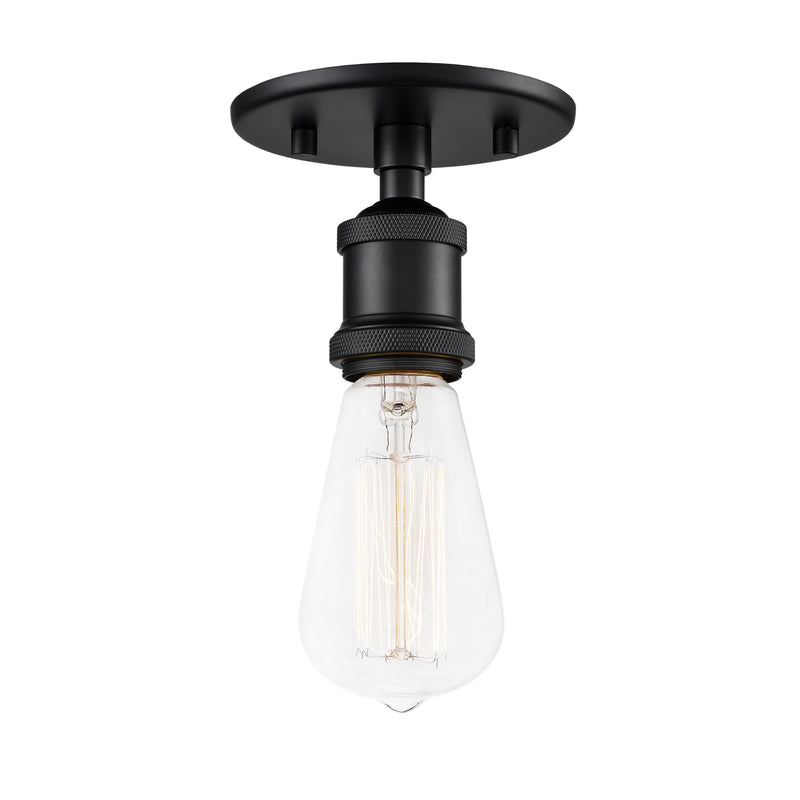 Matteo Lighting X46100BK One Light Flush Mount, Black