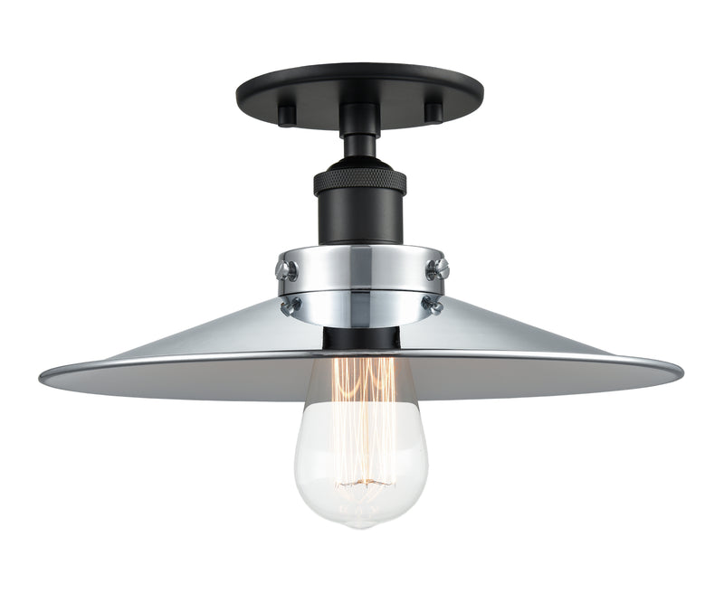 Matteo Lighting X46112BKCH One Light Flush Mount, Black