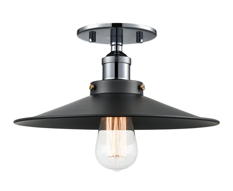 Matteo Lighting X46112CHBK One Light Flush Mount, Chrome