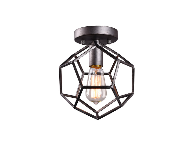 Matteo Lighting X54601RB One Light Flush Mount, Rusty Black