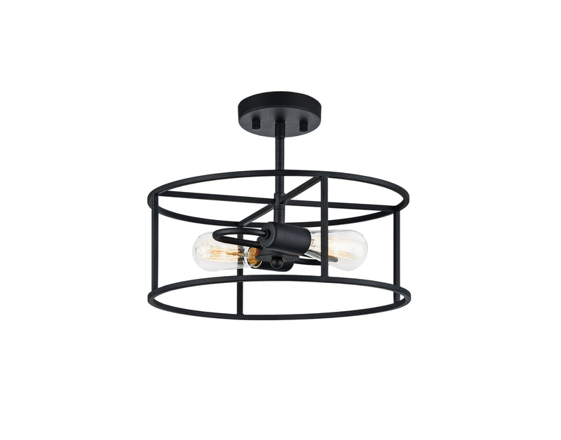 Matteo Lighting X71602RB Two Light Flush Mount, Rusty Black