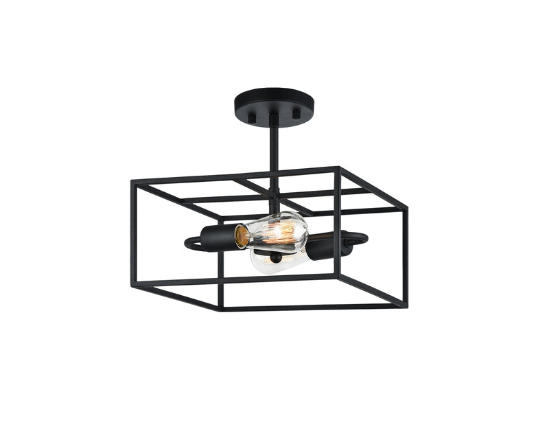 Matteo Lighting X71642RB Two Light Flush Mount, Rusty Black