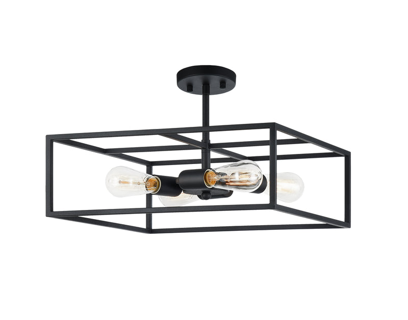 Matteo Lighting X71644RB Four Light Flush Mount, Rusty Black