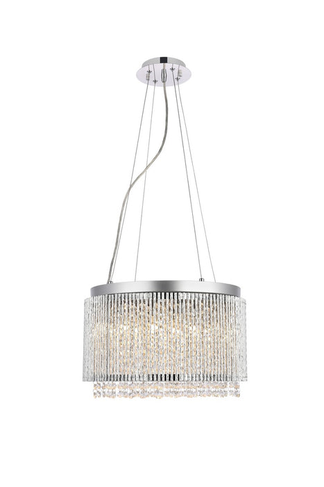 Elegant Lighting V2092D16C/RC Ten Light Pendant, Chrome