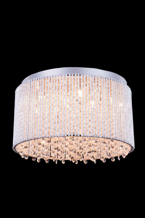 Elegant Lighting V2092F16C/RC Ten Light Flush Mount, Chrome