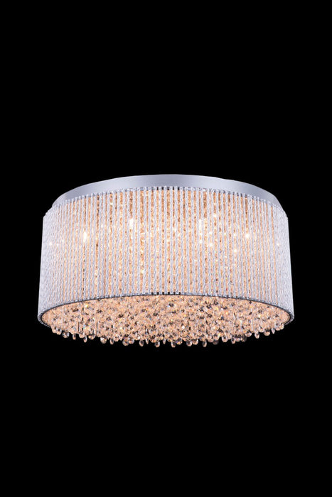Elegant Lighting V2092F20C/RC 12 Light Flush Mount, Chrome