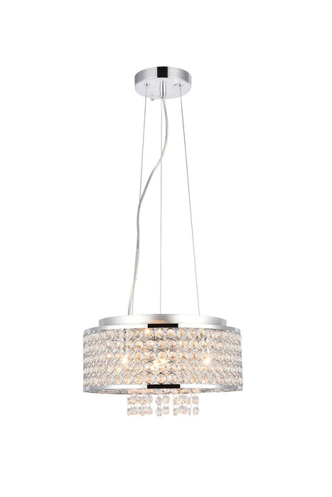 Elegant Lighting V2914D12C/RC Four Light Pendant, Chrome