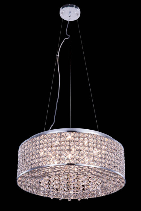 Elegant Lighting V2914D20C/RC Eight Light Pendant, Chrome