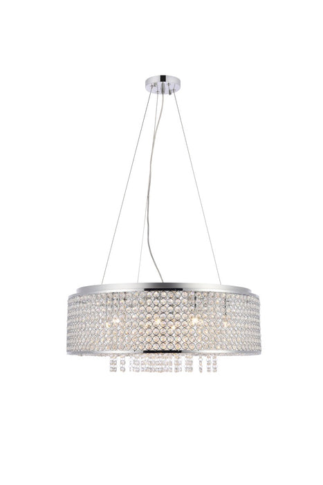 Elegant Lighting V2914D24C/RC Ten Light Pendant, Chrome