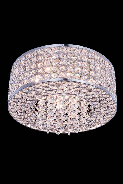 Elegant Lighting V2914F12C/RC Four Light Flush Mount, Chrome
