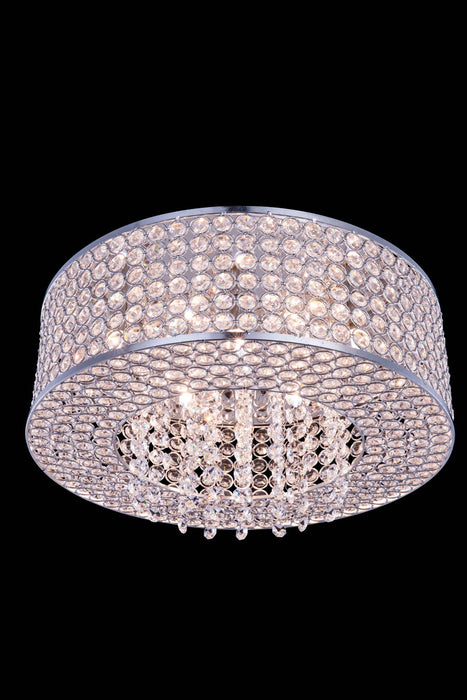 Elegant Lighting V2914F16C/RC Six Light Flush Mount, Chrome