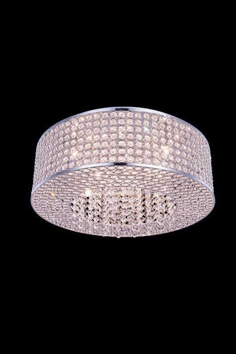 Elegant Lighting V2914F20C/RC Eight Light Flush Mount, Chrome