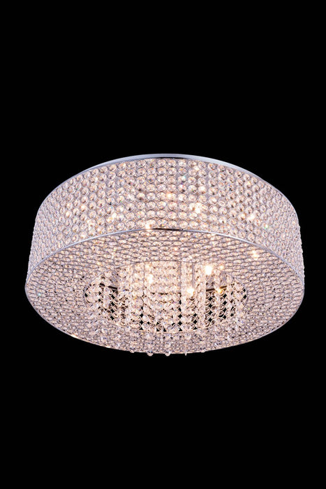 Elegant Lighting V2914F24C/RC Ten Light Flush Mount, Chrome