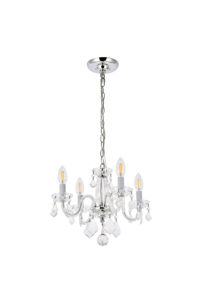 Elegant Lighting V7804D15C/RC Four Light Pendant, Chrome