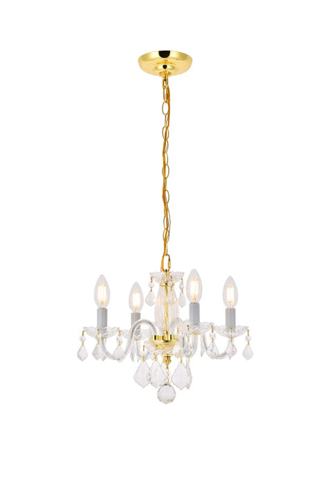 Elegant Lighting V7804D15G/RC Four Light Pendant, Gold