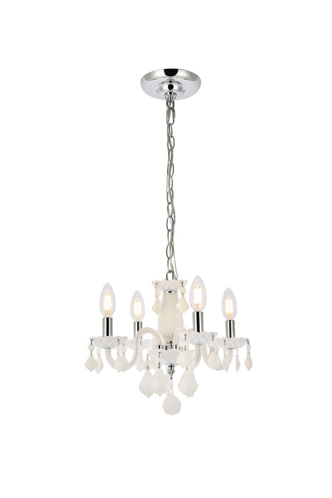 Elegant Lighting V7804D15WH-WH/RC Four Light Pendant, white