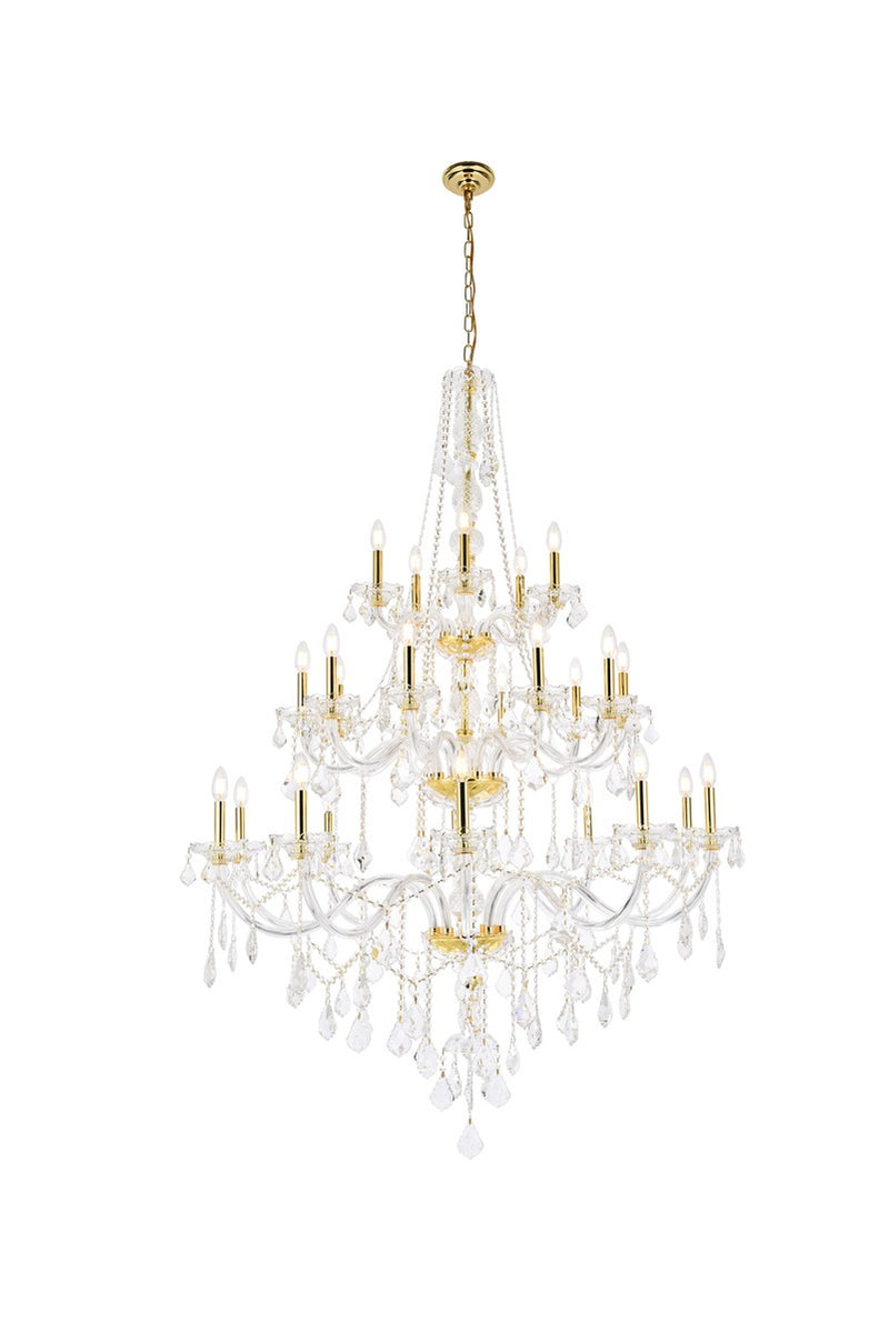 Elegant Lighting V7825G43G/RC 25 Light Chandelier, Gold