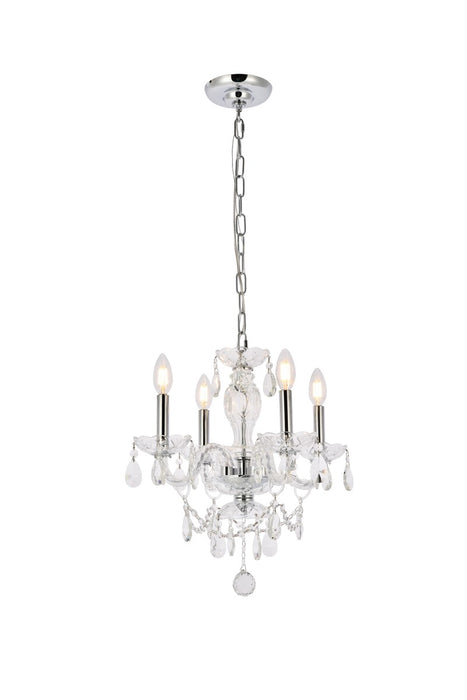 Elegant Lighting V7834D17C/RC Four Light Pendant, Chrome