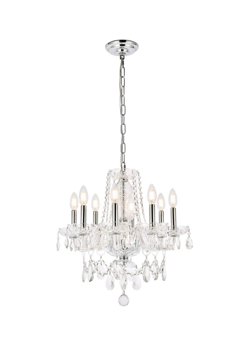 Elegant Lighting V7838D20C/RC Eight Light Chandelier, Chrome