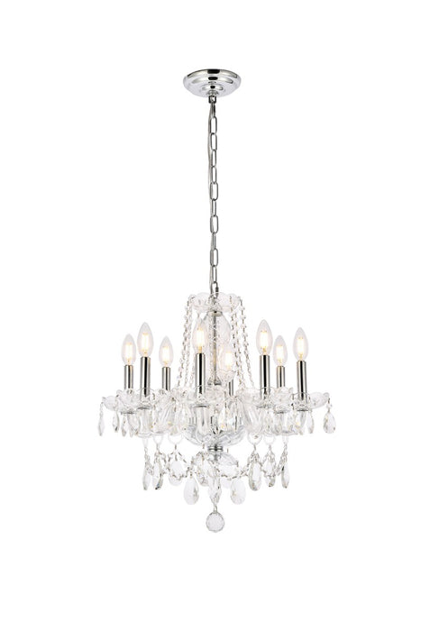 Elegant Lighting V7838D20C/RC Eight Light Chandelier, Chrome