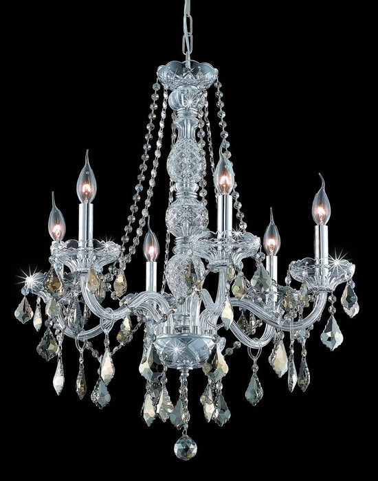 Elegant Lighting V7856D24C-GT/RC Six Light Chandelier, Chrome