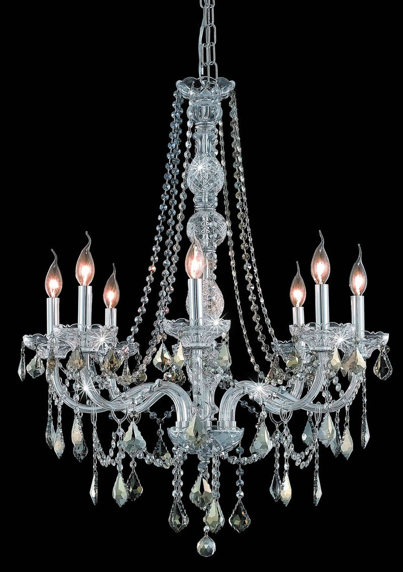 Elegant Lighting V7858D28C-GT/RC Eight Light Chandelier, Chrome