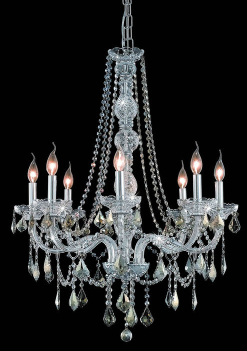 Elegant Lighting V7858D28C-GT/RC Eight Light Chandelier, Chrome