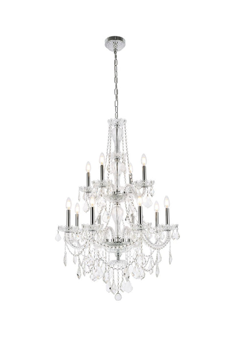 Elegant Lighting V7890D28C/RC 12 Light Chandelier, Chrome