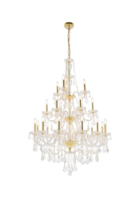 Elegant Lighting V7890G38G/RC 21 Light Chandelier, Gold