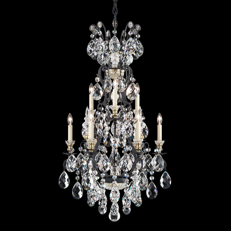 Schonbek 3780-51 Ten Light Chandelier, Black
