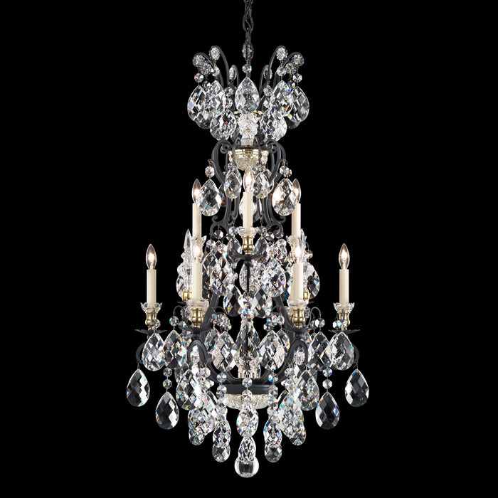 Schonbek 3780-51 Ten Light Chandelier, Black