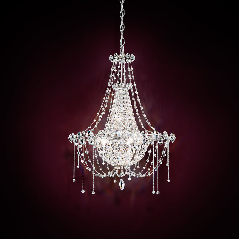Schonbek CM8319N-401A Six Light Chandelier, Stainless Steel