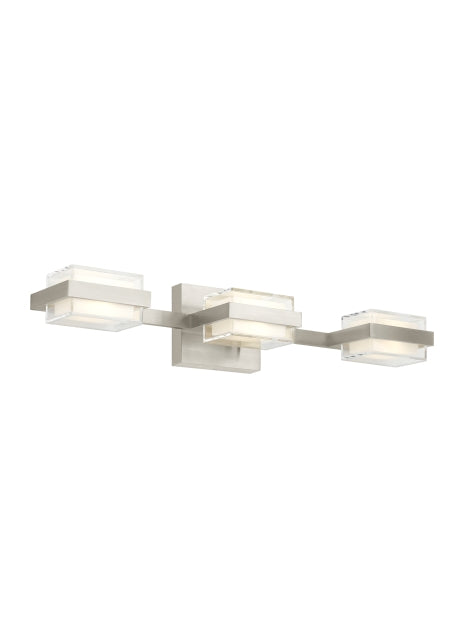 Visual Comfort Modern 700BCKMD3HS-LED930-277 LED Bath, Satin Nickel