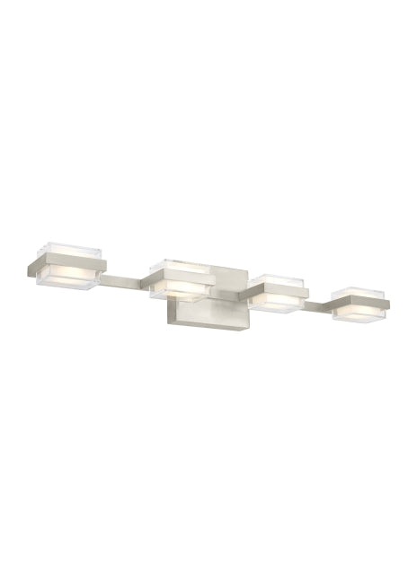 Visual Comfort Modern 700BCKMD4S-LED930-277 LED Bath, Satin Nickel