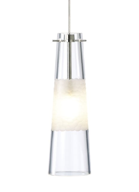 Visual Comfort Modern 700FJBONCS One Light Pendant, Satin Nickel