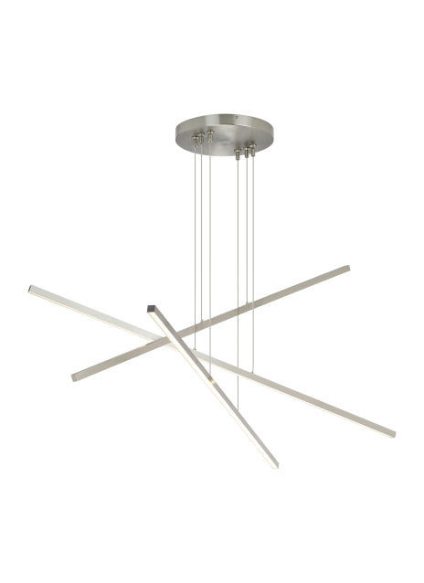 Visual Comfort Modern 700LSESN3S-LED930 LED Linear Chandelier, Satin Nickel