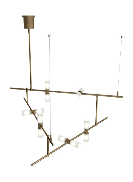 Visual Comfort Modern 700MDCHCRR LED Chandelier, Aged Brass