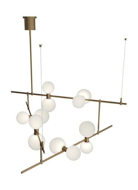 Visual Comfort Modern 700MDCHGRS LED Chandelier, Aged Brass