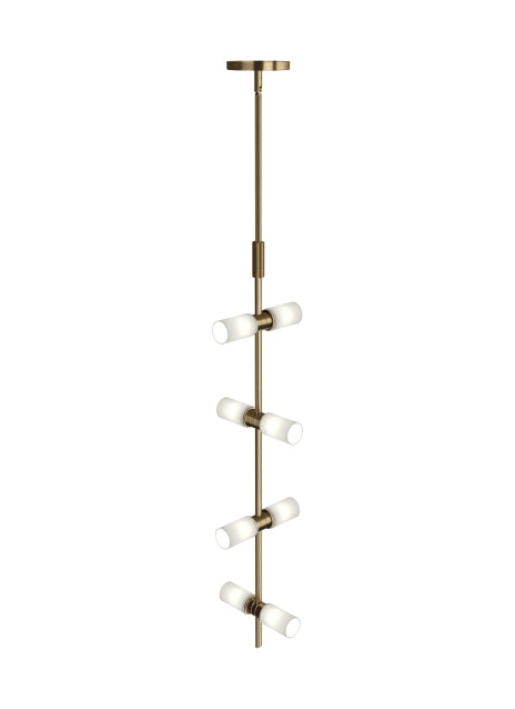 Visual Comfort Modern 700MDP3CRS LED Pendant, Aged Brass