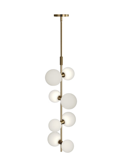 Visual Comfort Modern 700MDP3GRS LED Pendant, Aged Brass