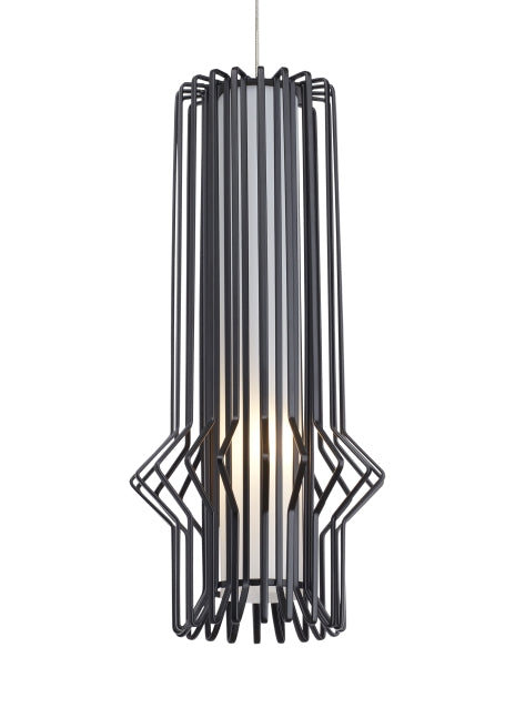 Visual Comfort Modern 700MPSYRBS One Light Pendant, Satin Nickel