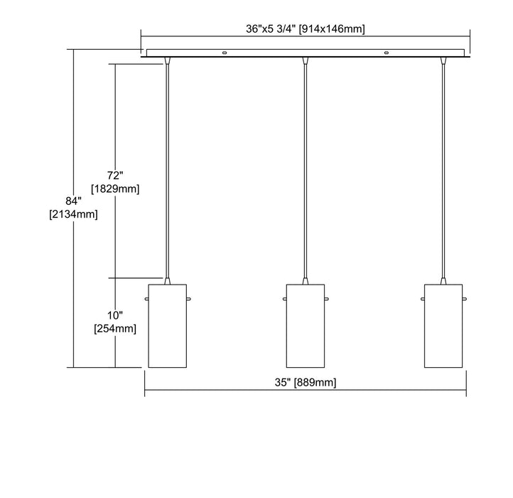 ELK Home 10447/3LP Three Light Pendant, Satin Nickel
