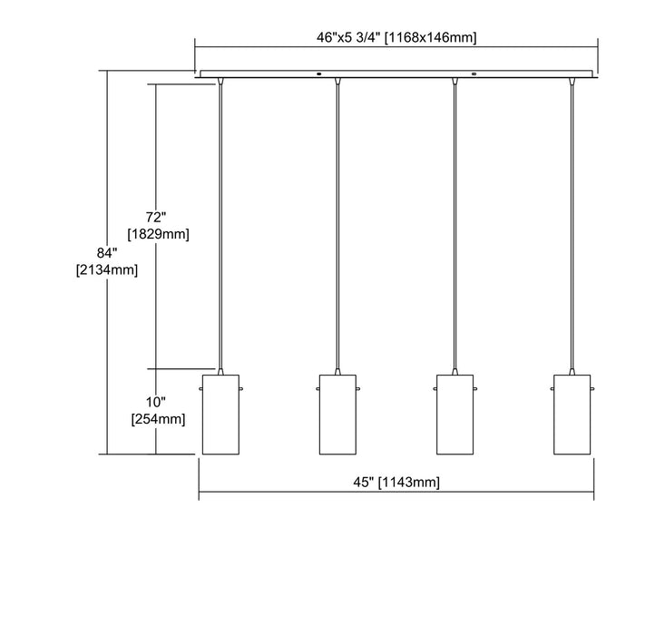 ELK Home 10447/4LP Four Light Pendant, Satin Nickel