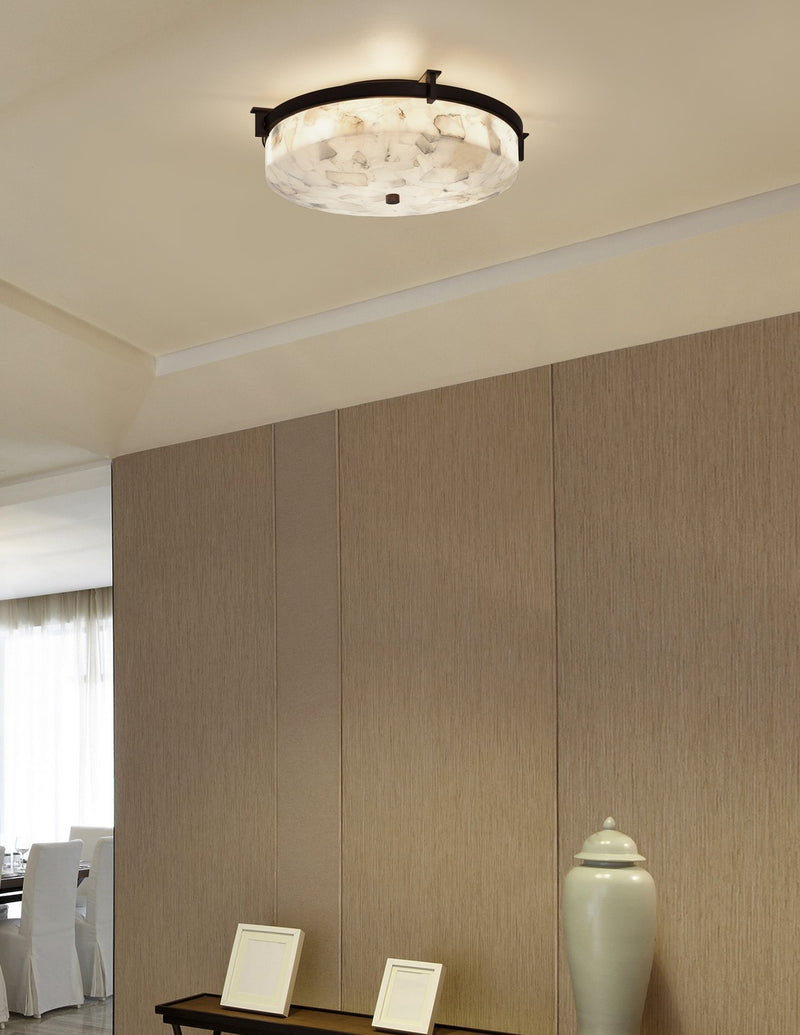 Justice Designs ALR-8985-DBRZ Two Light Flush-Mount, Dark Bronze