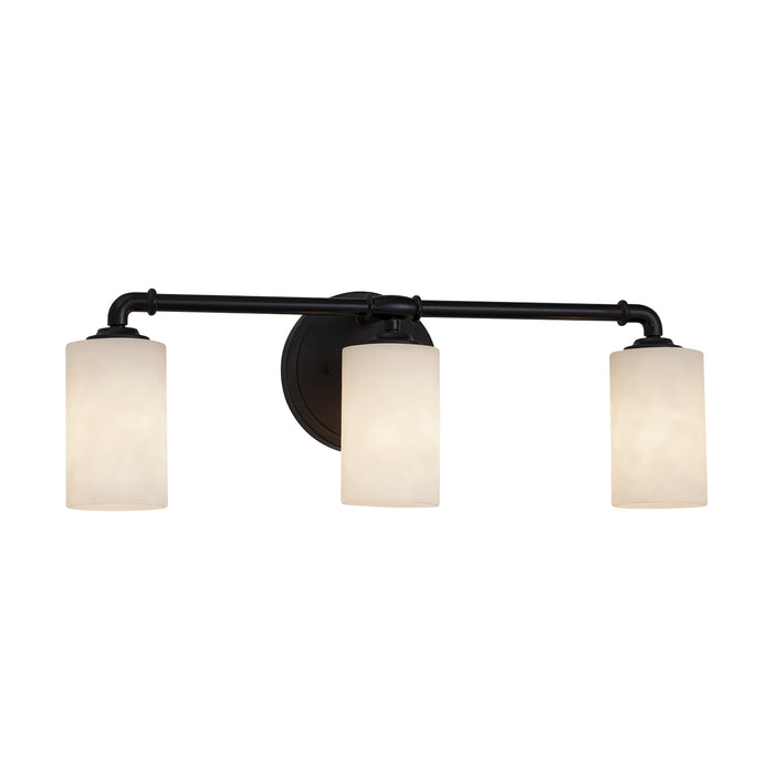 Justice Designs CLD-8463-10-MBLK Three Light Bath Bar, Matte Black