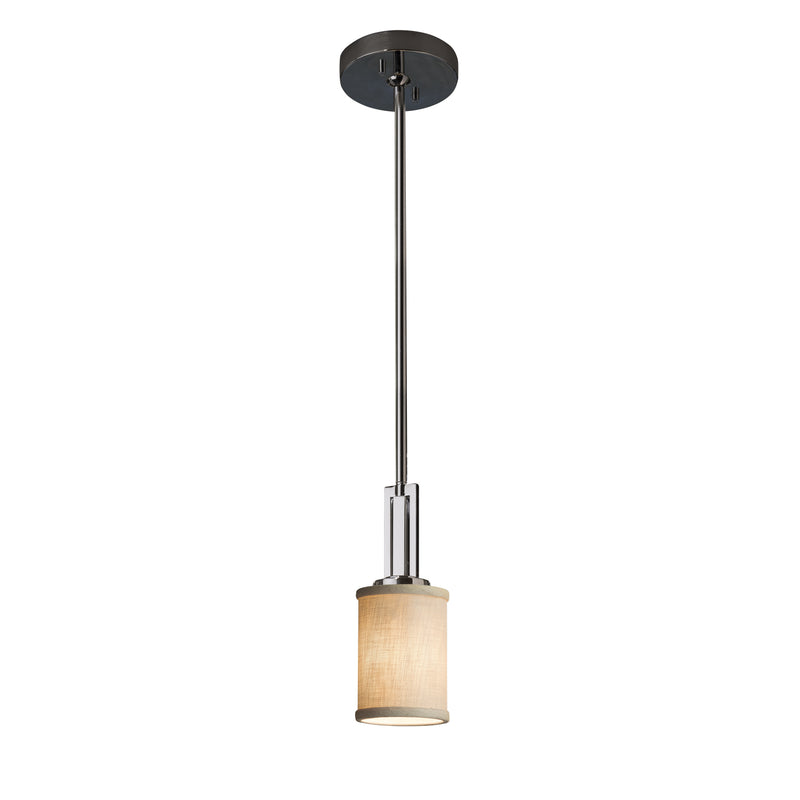 Justice Designs FAB-8445-10-CREM-CROM One Light Pendant, Polished Chrome