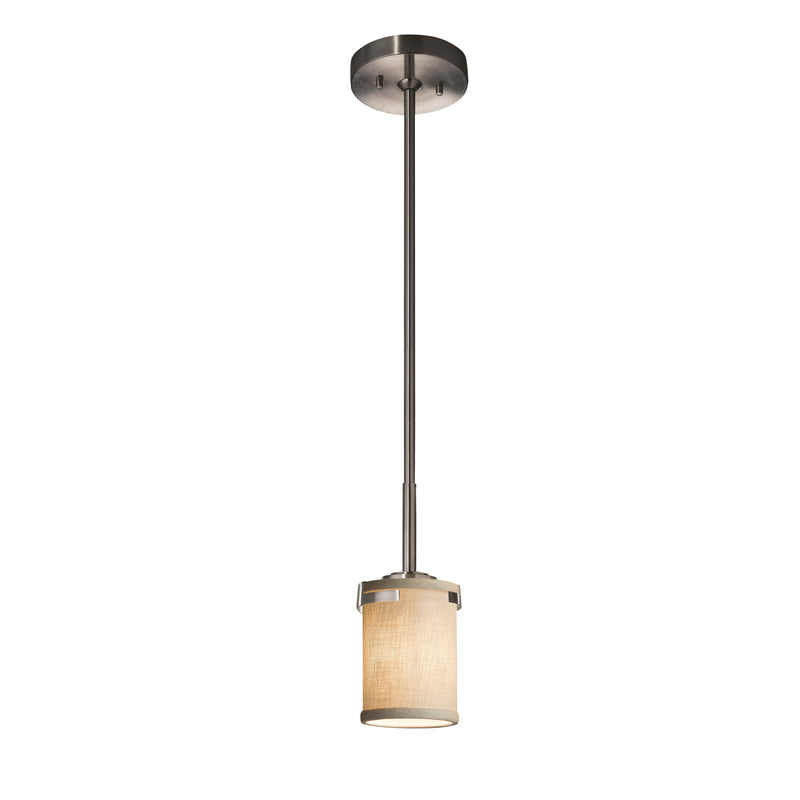 Justice Designs FAB-8455-10-CREM-NCKL One Light Pendant, Brushed Nickel