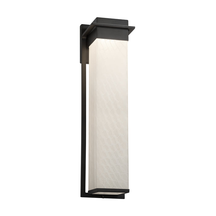 Justice Designs FSN-7545W-WEVE-MBLK LED Outdoor Wall Sconce, Matte Black