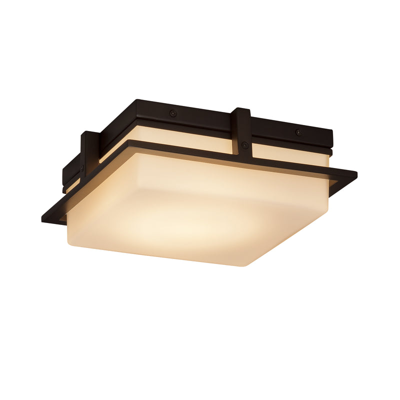 Justice Designs FSN-7560W-OPAL-DBRZ LED Outdoor Flush Mount, Dark Bronze