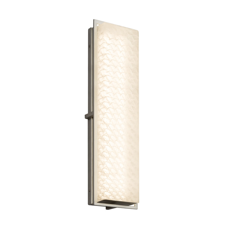 Justice Designs FSN-7565W-WEVE-NCKL LED Outdoor Wall Sconce, Brushed Nickel